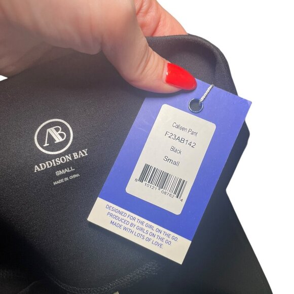 Addison Bay Colleen Black Flare Pants with Side Slit Size Small NWT - Picture 2 of 7